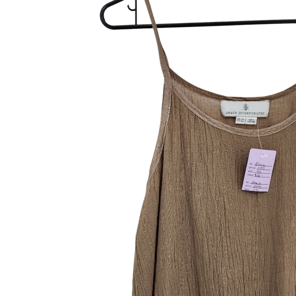 Shack Incorporated Women's 100% Cotton Crinkle Asymmetrical Midi Dress - OS - Picture 2 of 7